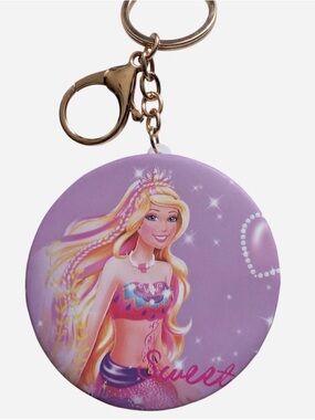 Purple Mermaid Princess Mirror Keychain